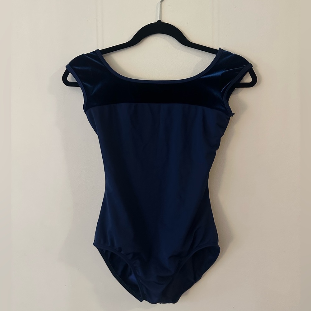 Bal Togs Navy Blue Velvet Leotard - Small - Cap Sleeve Ballet